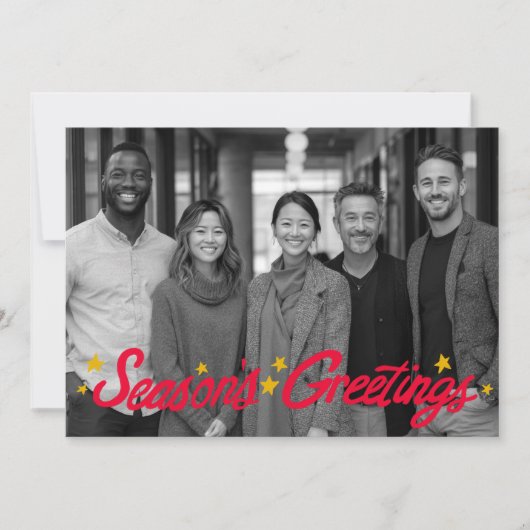 SEASONS GREETINGS Business CUSTOM PHOTO  Feestdagenkaart (Voorkant)
