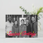 SEASONS GREETINGS Business CUSTOM PHOTO  Feestdagenkaart (Staand voorkant)