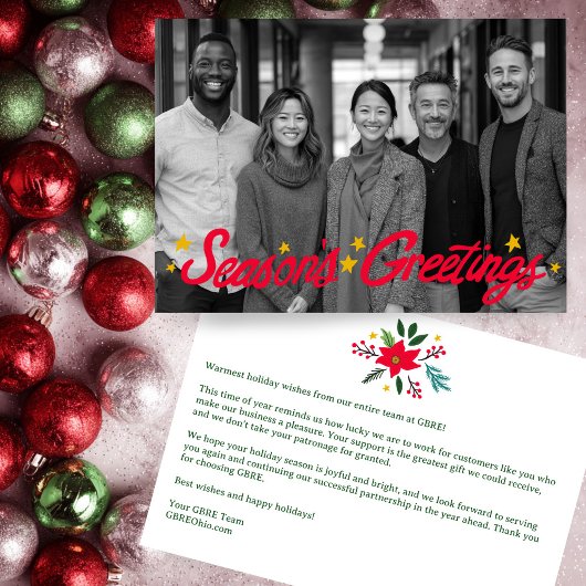 SEASONS GREETINGS Business CUSTOM PHOTO  Feestdagenkaart