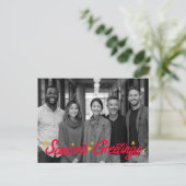 SEASONS GREETINGS Business CUSTOM PHOTO  Feestdagenkaart (Staand voorkant)
