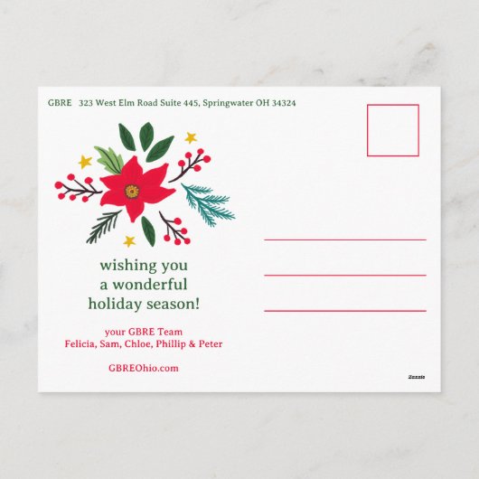 SEASONS GREETINGS Business CUSTOM PHOTO  Feestdagenkaart (Achterkant)