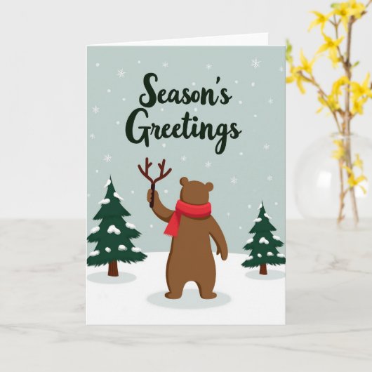 Seasons Greetings Card Kaart (Gele Bloem)