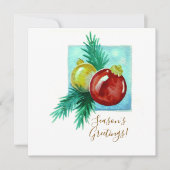 Season's Greetings Card With Baubles Bedankkaart (Voorkant)