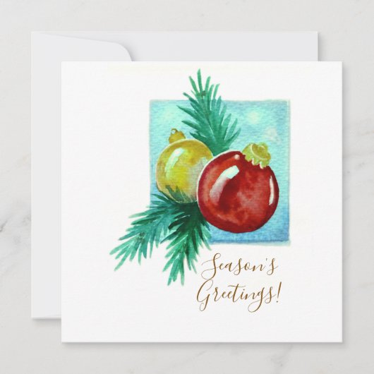 Season's Greetings Card With Baubles Bedankkaart (Voorkant)