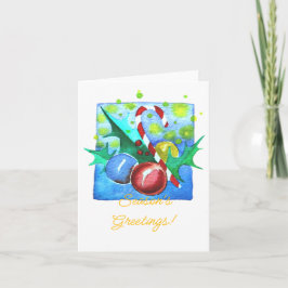 Season's Greetings Card With Baubles  Feestdagen Kaart