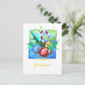 Season's Greetings Card With Baubles  Feestdagenkaart (Staand voorkant)