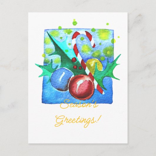 Season's Greetings Card With Baubles  Feestdagenkaart (Voorkant)