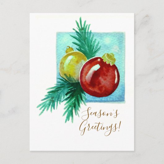 Season's Greetings Card With Baubles Feestdagenkaart (Voorkant)