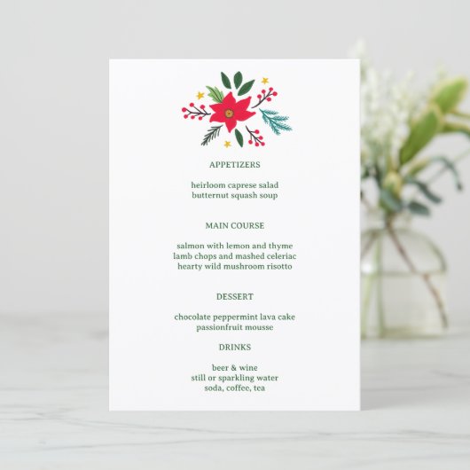 SEASONS GREETINGS Christmas CUSTOM Holiday Menu (Staand voorkant)