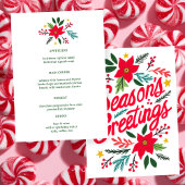 SEASONS GREETINGS Christmas CUSTOM Holiday Menu