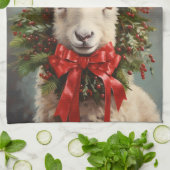 Season's Greetings Christmas Lamb Kitchen Towel Theedoek (Gevouwen)