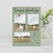Seasons Greetings Christmas Tree Card Kaart (Staand voorkant)