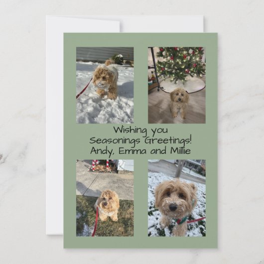 Seasons Greetings Christmas Tree Card Kaart (Achterkant)