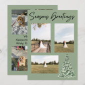 Seasons Greetings Christmas Tree Card Kaart (Voorkant / Achterkant)