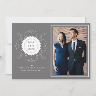 Season's Greetings Classic Seal Photo Business Feestdagenkaart