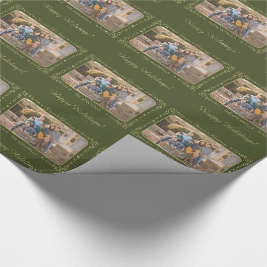 Season's Greetings Custom Foto inpakpapier (Hoek)