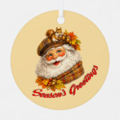Season's Greetings - Fall Santa Metalen Ornament (Voorkant)