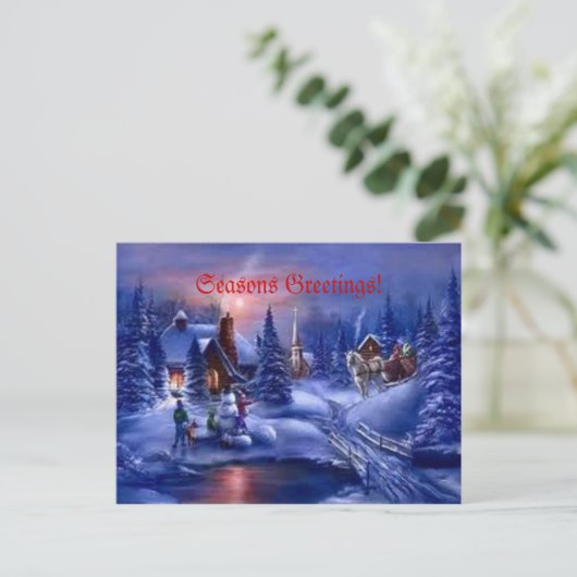 Seasons greetings! feestdagenkaart (Staand voorkant)