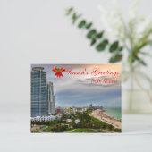 Season's Greetings from Miami Holiday Postcard Feestdagenkaart (Staand voorkant)