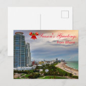 Season's Greetings from Miami Holiday Postcard Feestdagenkaart (Voorkant / Achterkant)