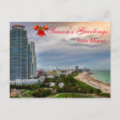 Season's Greetings from Miami Holiday Postcard Feestdagenkaart (Voorkant)