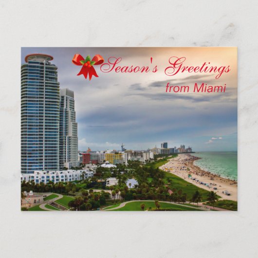 Season's Greetings from Miami Holiday Postcard Feestdagenkaart (Voorkant)