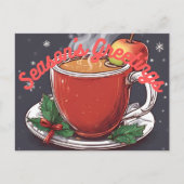 Season's Greetings Hot Apple Cider Postcard Feestdagenkaart (Voorkant)