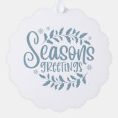 Season's Greetings Little Rabbit In Snow Ornament Kaart (Achterkant)