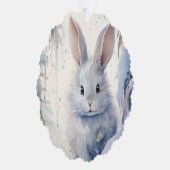 Season's Greetings Little Rabbit In Snow Ornament Kaart (Rechts)