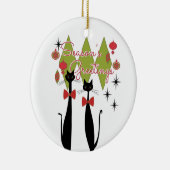 Season's Greetings MCM Retro Cool Cat Keramisch Ornament (Rechts)