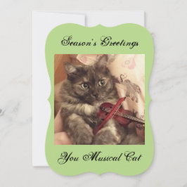 Season's Greetings Musical Cat Kaart beroemd gemaa