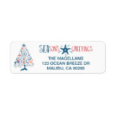 SEAsons Greetings Nautical Kerstmis Tree Address Etiket (Voorkant)
