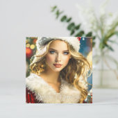 Season's Greetings - Nostalgic Christmas Feestdagenkaart (Staand voorkant)