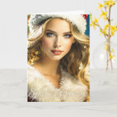 Season's Greetings - Nostalgic Christmas Kaart (Gele Bloem)