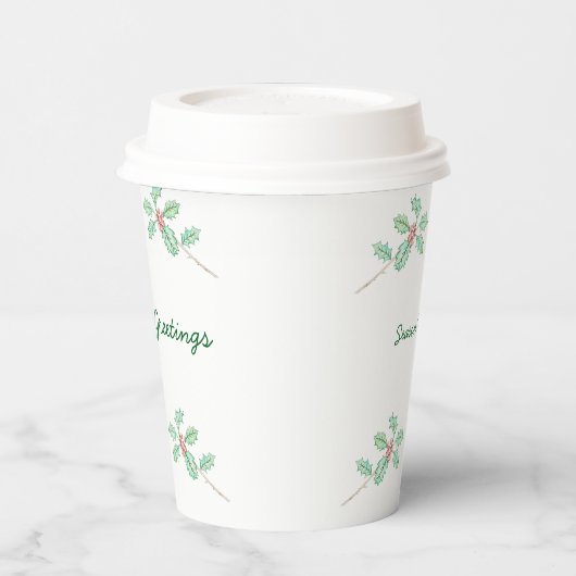 Season's Greetings  Paper Cup Papieren Bekers (Links)