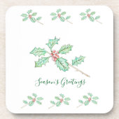 Season's Greetings Paper Plate Bier Onderzetter (Voorkant)