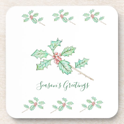 Season's Greetings Paper Plate Bier Onderzetter (Voorkant)