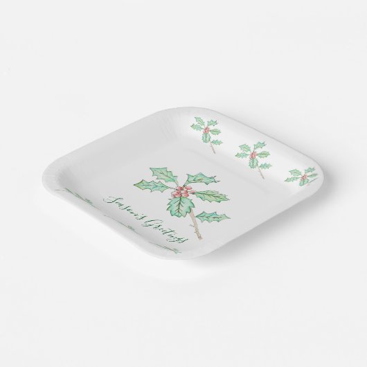 Season's Greetings Paper Plate Papieren Bordje (Gebogen)