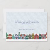 Season's Greetings Photo Boho Christmas Village Feestdagenkaart (Achterkant)