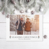 Seasons Greetings Poinsettia Landscape Photo Feestdagenkaart