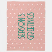 Season's Greetings Polka Dot  Fleece Deken (Voorkant)