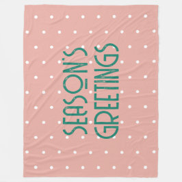 Season's Greetings Polka Dot Fleece Deken