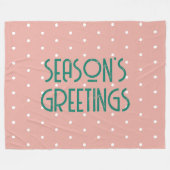 Season's Greetings Polka Dot  Fleece Deken (Voorkant (Horizontaal))