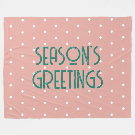Season's Greetings Polka Dot Fleece Deken (Voorkant (Horizontaal))