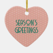 Season's Greetings Polka Dot Keramisch Ornament (Voorkant)