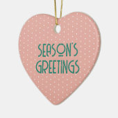 Season's Greetings Polka Dot Keramisch Ornament (Links)
