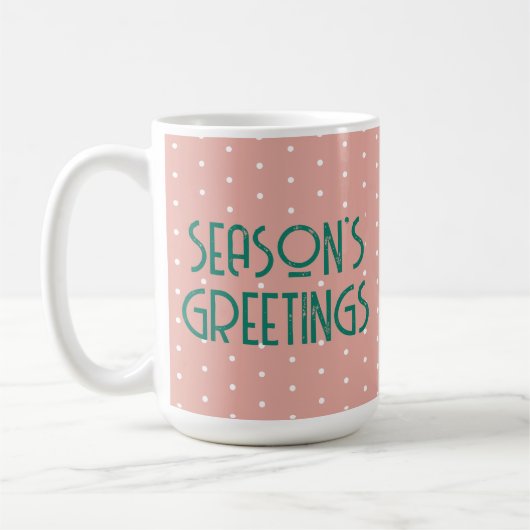 Season's Greetings Polka Dot  Koffiemok (Links)