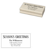 Season's Greetings Return Address #1 Rubberstempel (Gestempeld)