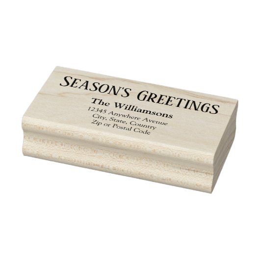 Season's Greetings Return Address #1 Rubberstempel (Stempel)
