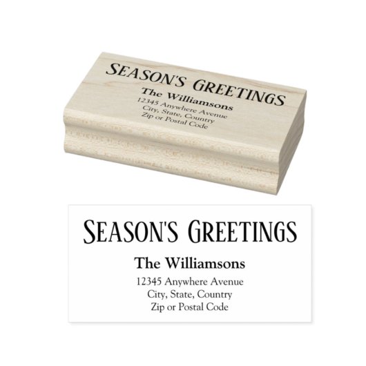 Season's Greetings Return Address #1 Rubberstempel